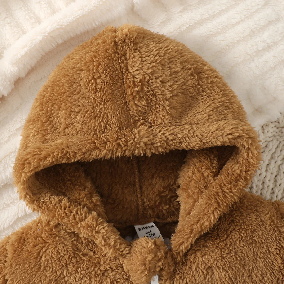 معطف شتوي من القطيفة بغطاء للرأس ومعطف دافئ بسحاب للأطفال الأولاد، مناسب لحديثي الولادة من عمر 0 إلى 9 أشهر