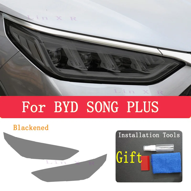 

2 Pcs For BYD SONG PLUS 2019-2022 Anti scratch film for exterior headlights, headlight color, repair parts, stickers