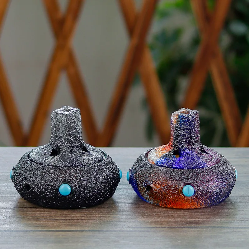Ancient glazed plug with hemp pattern plate incense burner, indoor tea room entrance, home incense creativity