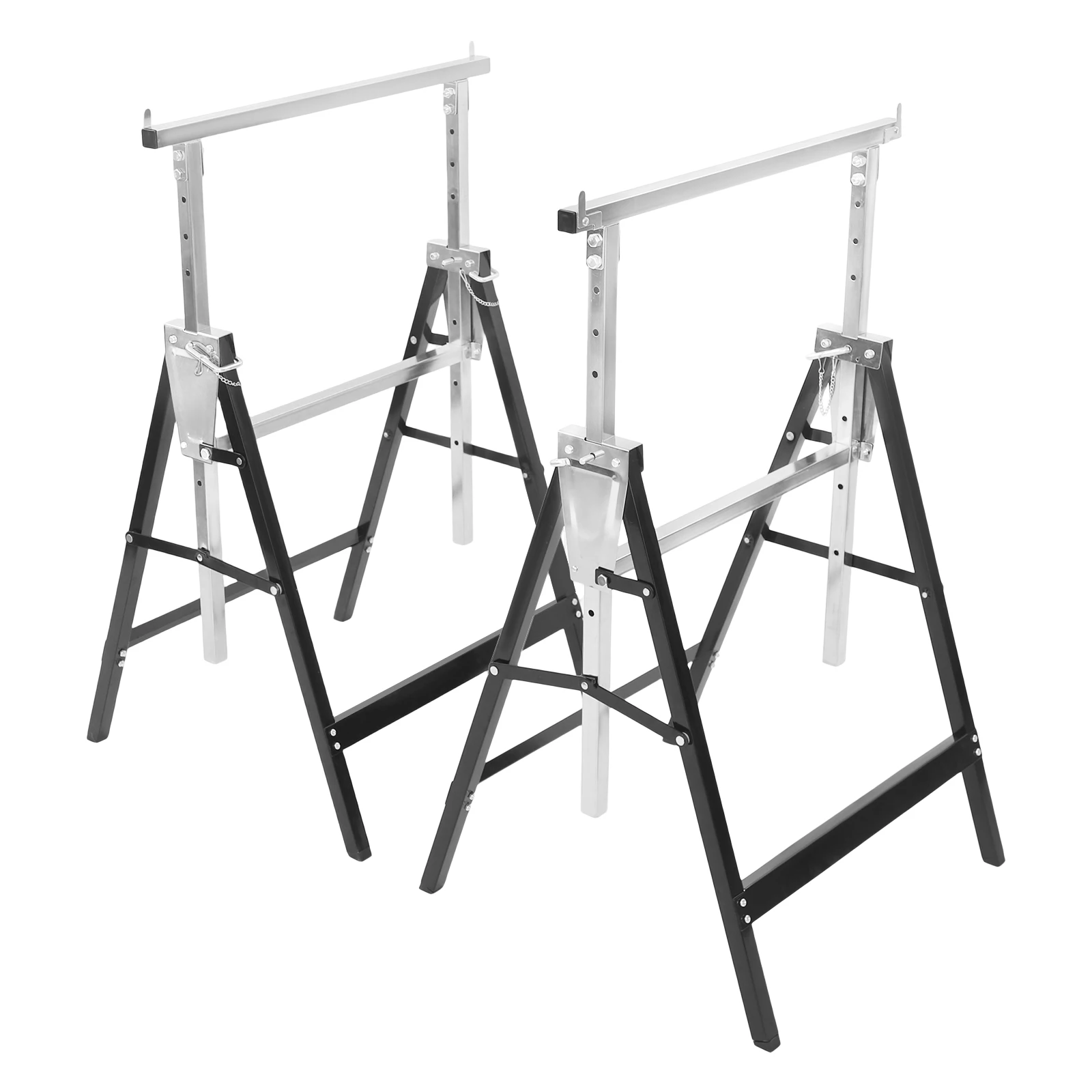 2 قطعة منشار بارتفاع قابل للتعديل | عربة معدنية قابلة للطي لأعمال النجارة | ارتفاع 79-130 سم، تحميل 100 كجم #5