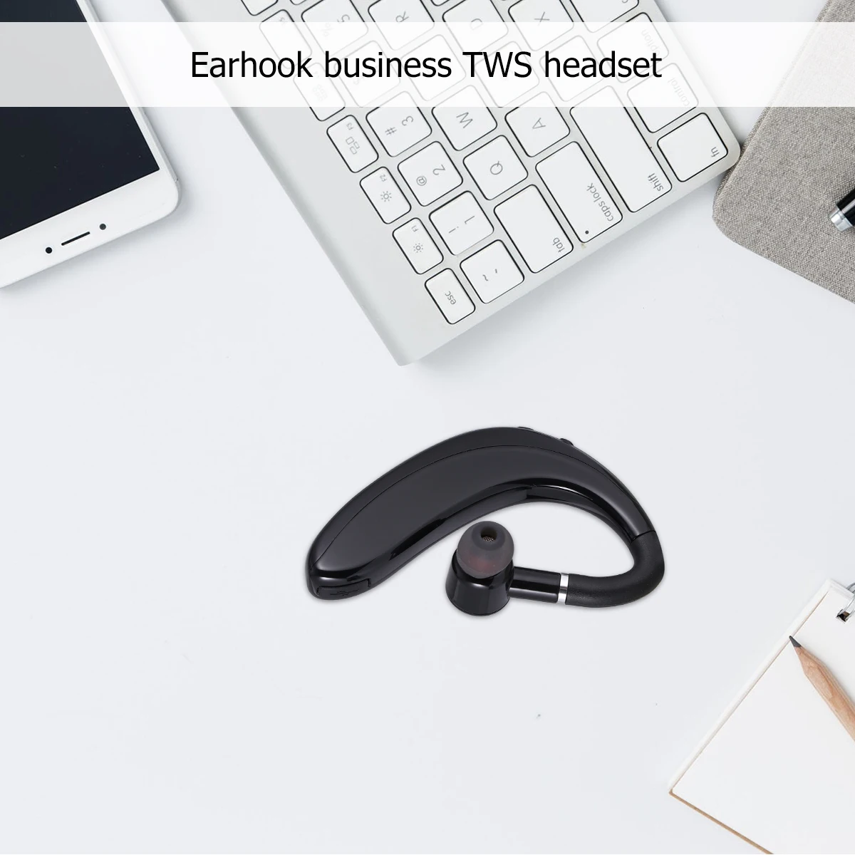 Wireless Headphones Earphone Lightweight Long Life Driving Workout Fitness Black One-side Earpiece Premium