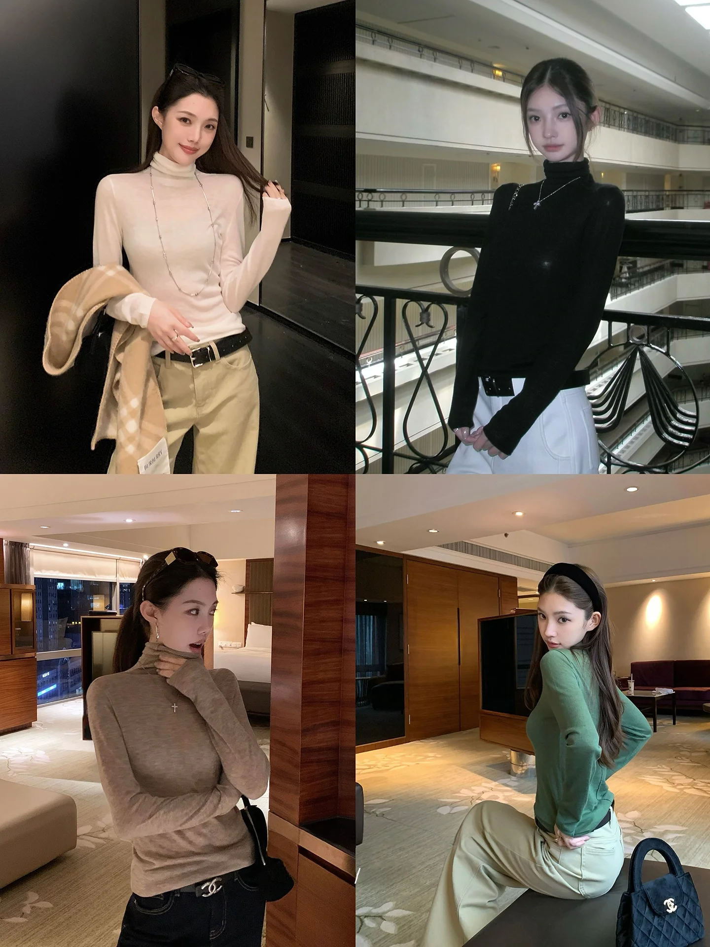 

Skin-friendly High-neck Women's Knitted Sweater Soluble Wool Versatile Casual Style Regular Sleeve Long Knit Top for Autumn