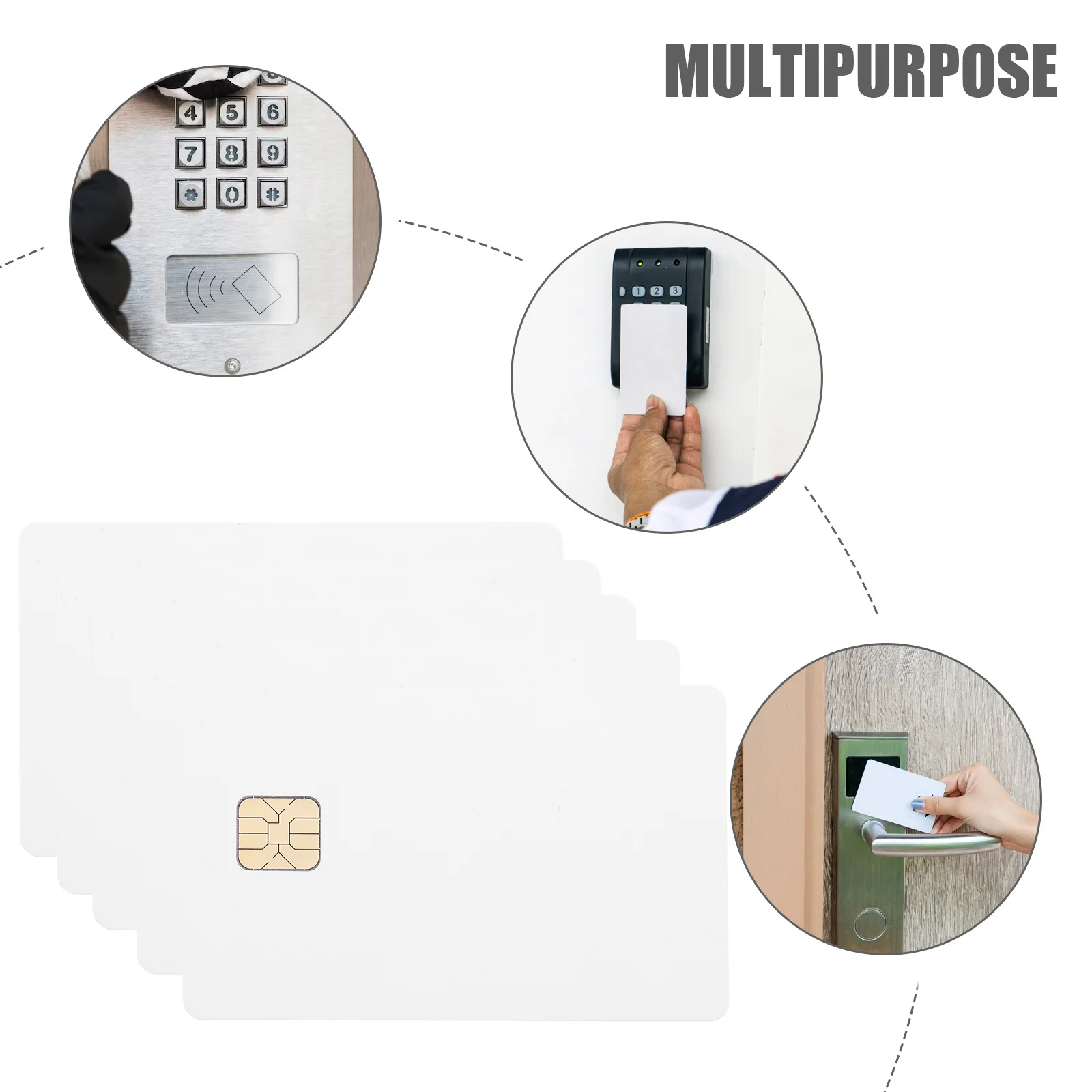 12Pcs Smart Ic Cards Blank Cards with Chip High Memory Capacity for Attendance System Access Control Reusable PVC Card