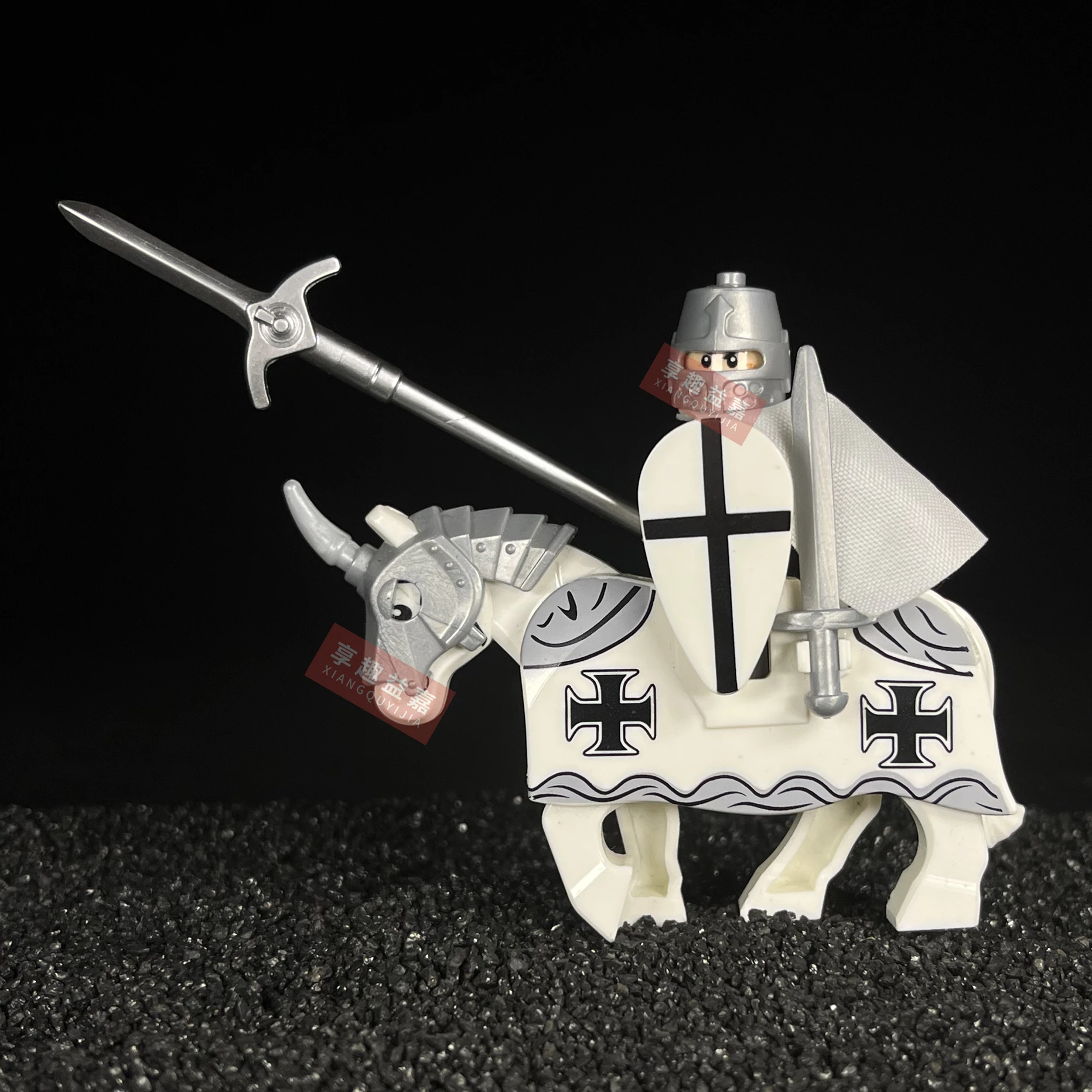 Middle Ages hospital  Crusaders Knights templar cavalry of the holy sepulchre Building Block Dragon knight Toys For Children