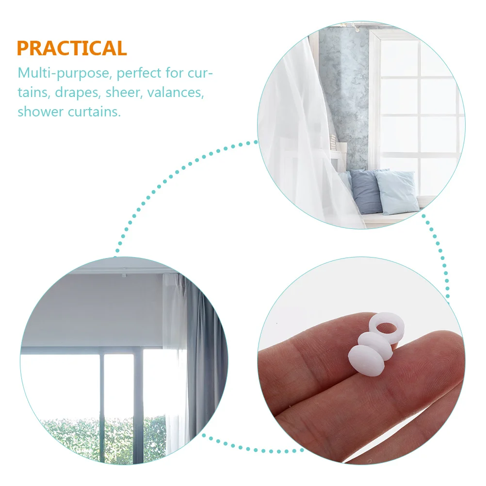 

100pcs Plastic Curtain Track Rollers Silent Wheels For Drapes Shower Valances Lightweight Heavy Duty Easy Installation