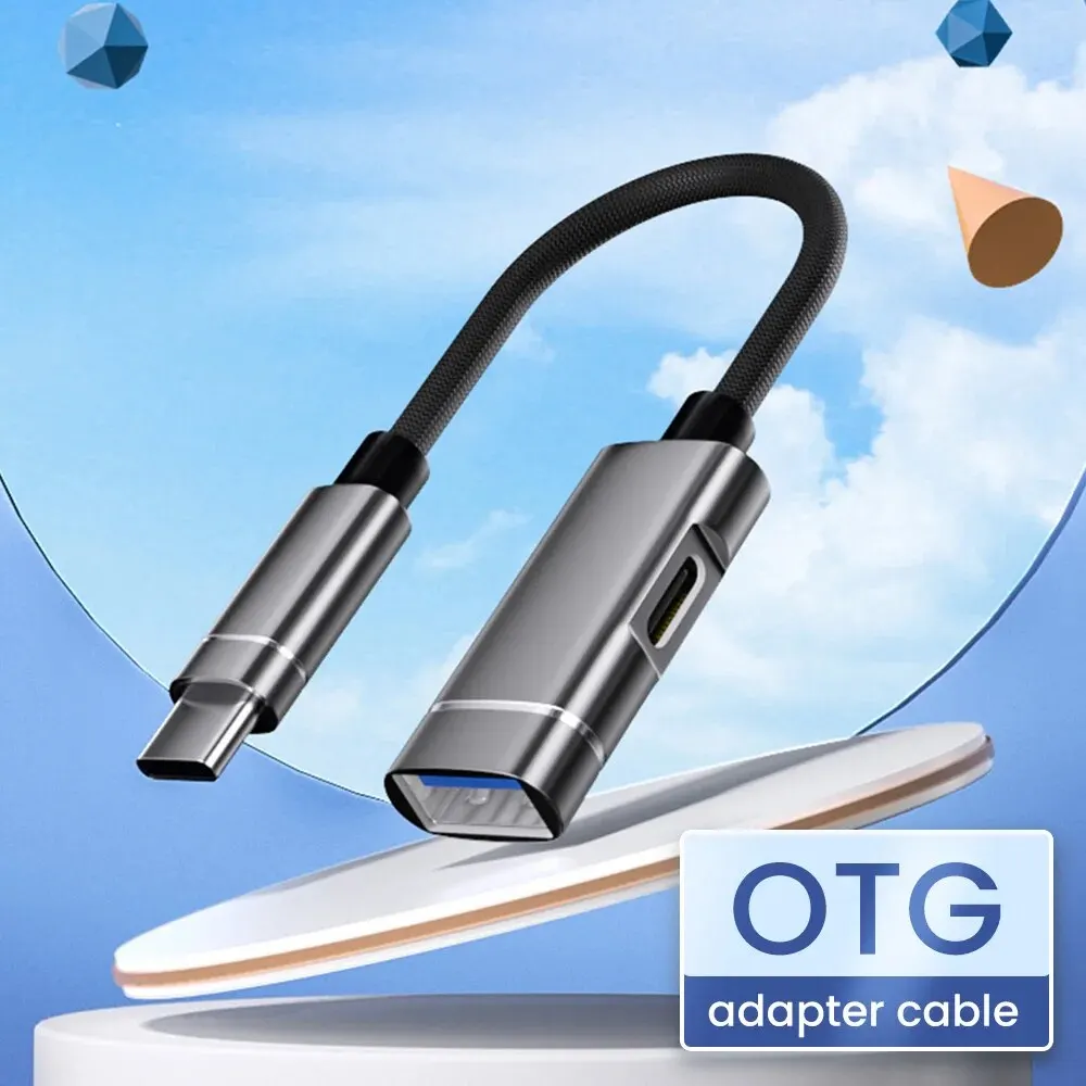 Multifunctional 2-in-1 Type C To USB OTG Adapter Cable PD 10W Charger 480Mbps High Speed Trans for Mobile Phone