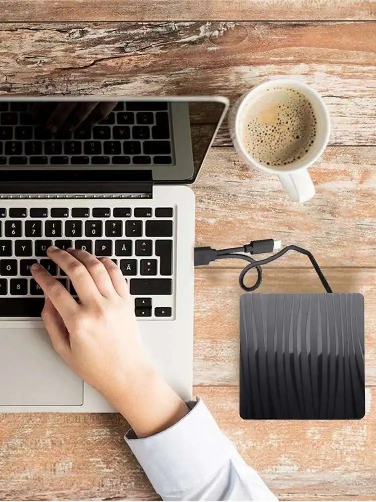 Graveur DVD externe générique noir, USB 3.0 Type C, portable, pour ordinateur portable.