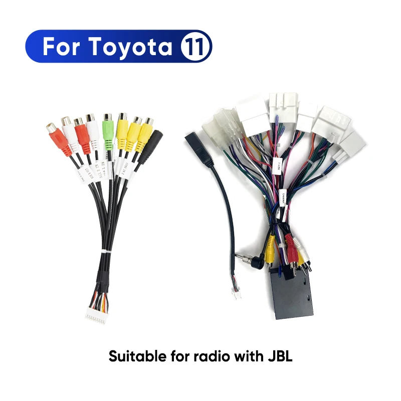 Ainavi Power cable 16PIN For Toyota Car Android multimedia player Power harness with CANbus 16 PIN with JBL