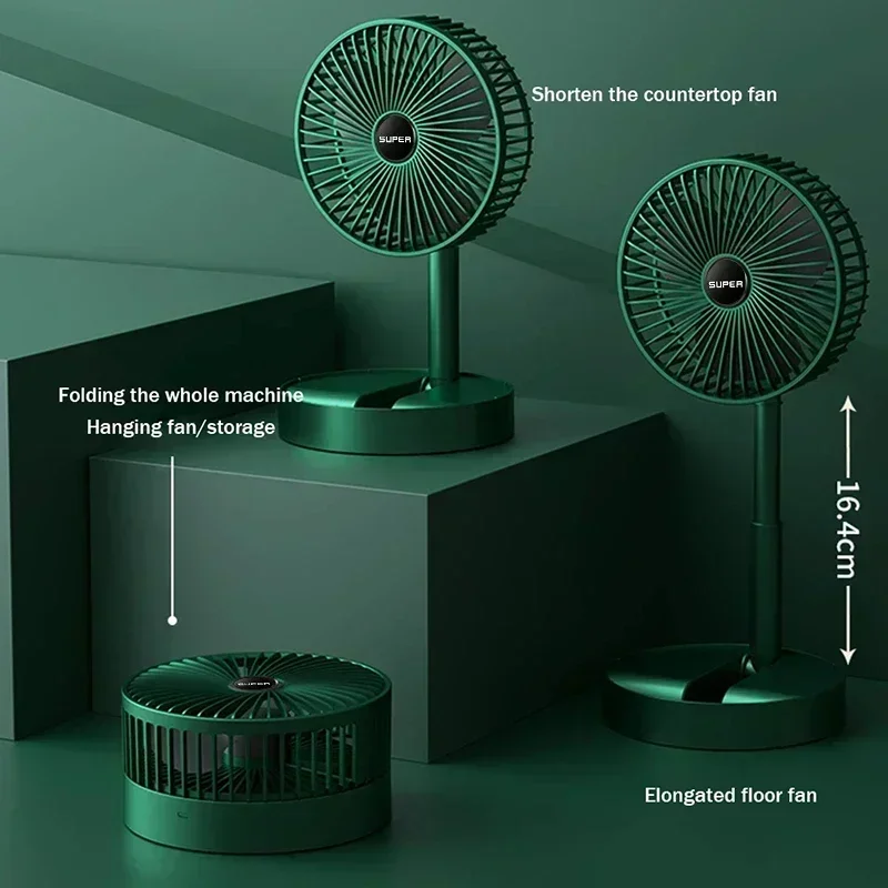 2024 Desktop Opvouwbare Intrekbare Kleine Ventilator Mini Draagbaar Opladen Usb Home Lage Ruis Hoge Duur Standby Mini Elektrische Ventilator