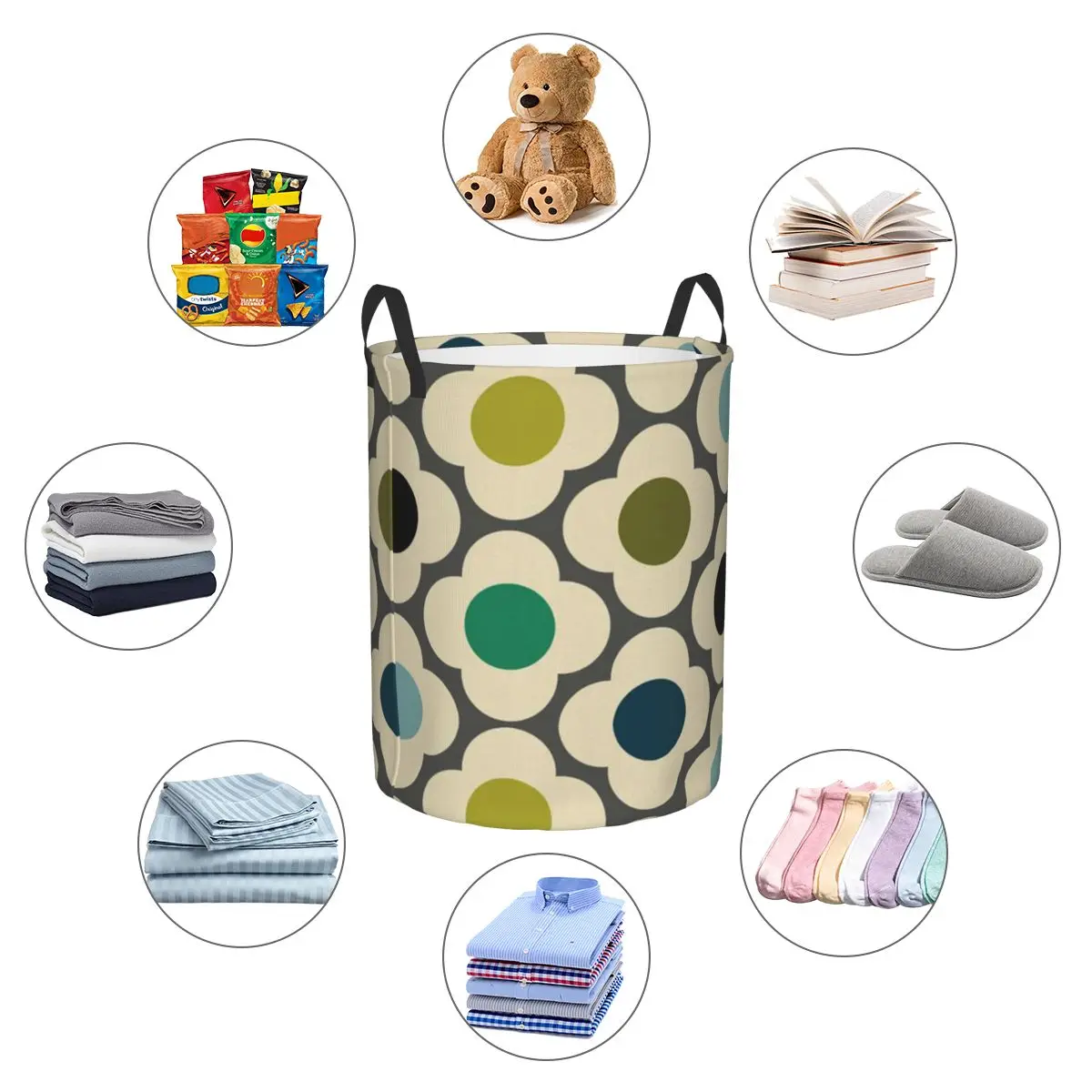 personalized Orla Kiely Flowers Abstract Laundry Hamper Large Clothes Storage Basket Geometric Toys Bin Organizer for Kids