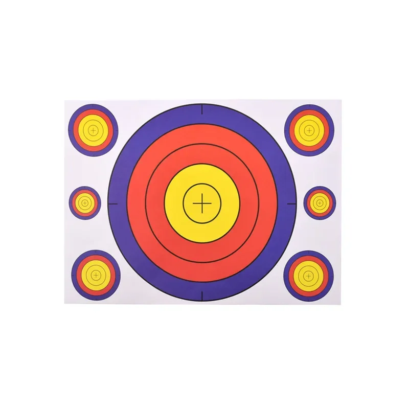 

10 шт., бумажная бумага для стрельбы из лука, три круга, бумага 18 см x 21 см, аксессуары для занятий стрельбой из лука на открытом воздухе