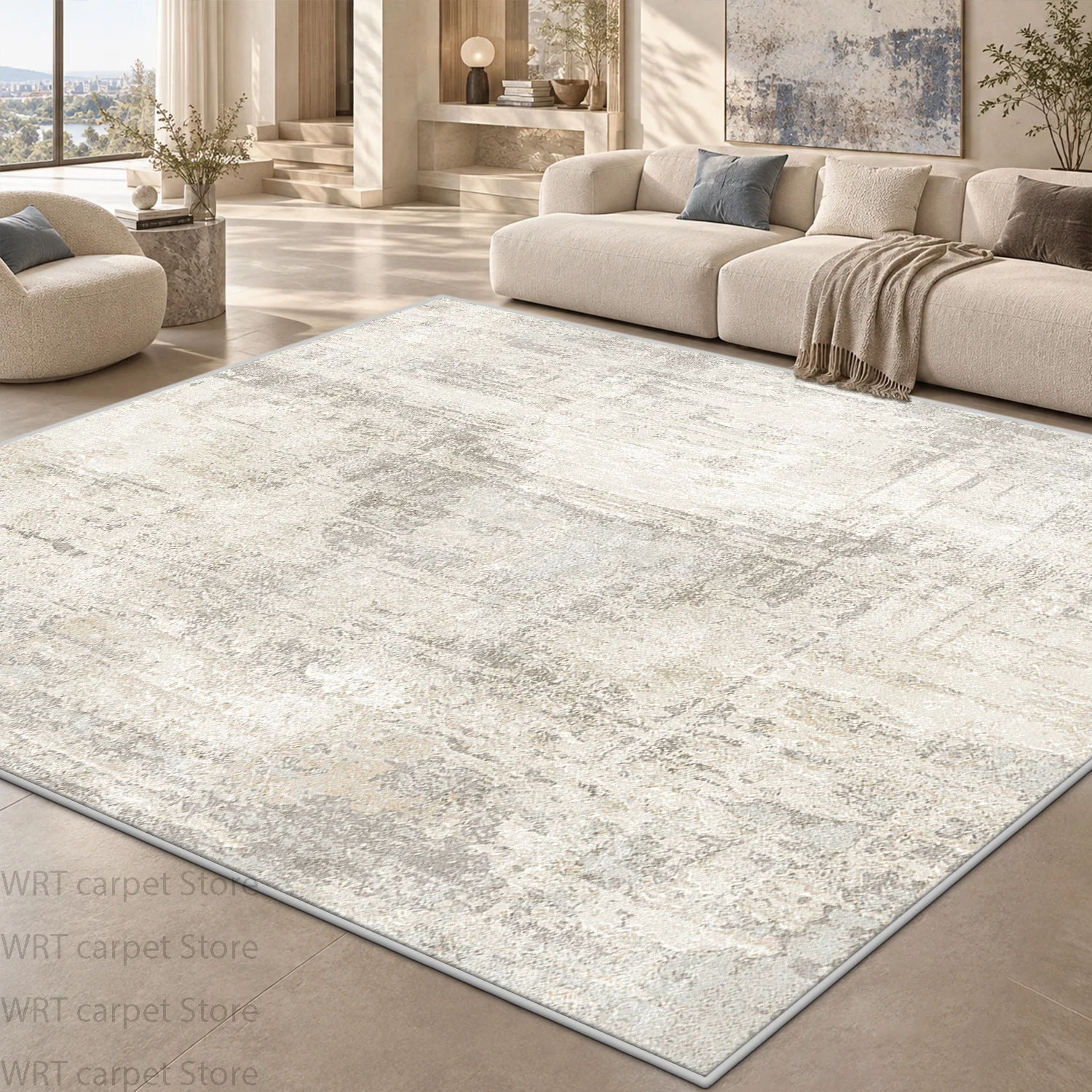 Nordic Light Colored Large Carpet for Living Room Abstract Decoration Home Bedroom Rug Non-slip Washable Sofa Area Soft Foot Mat