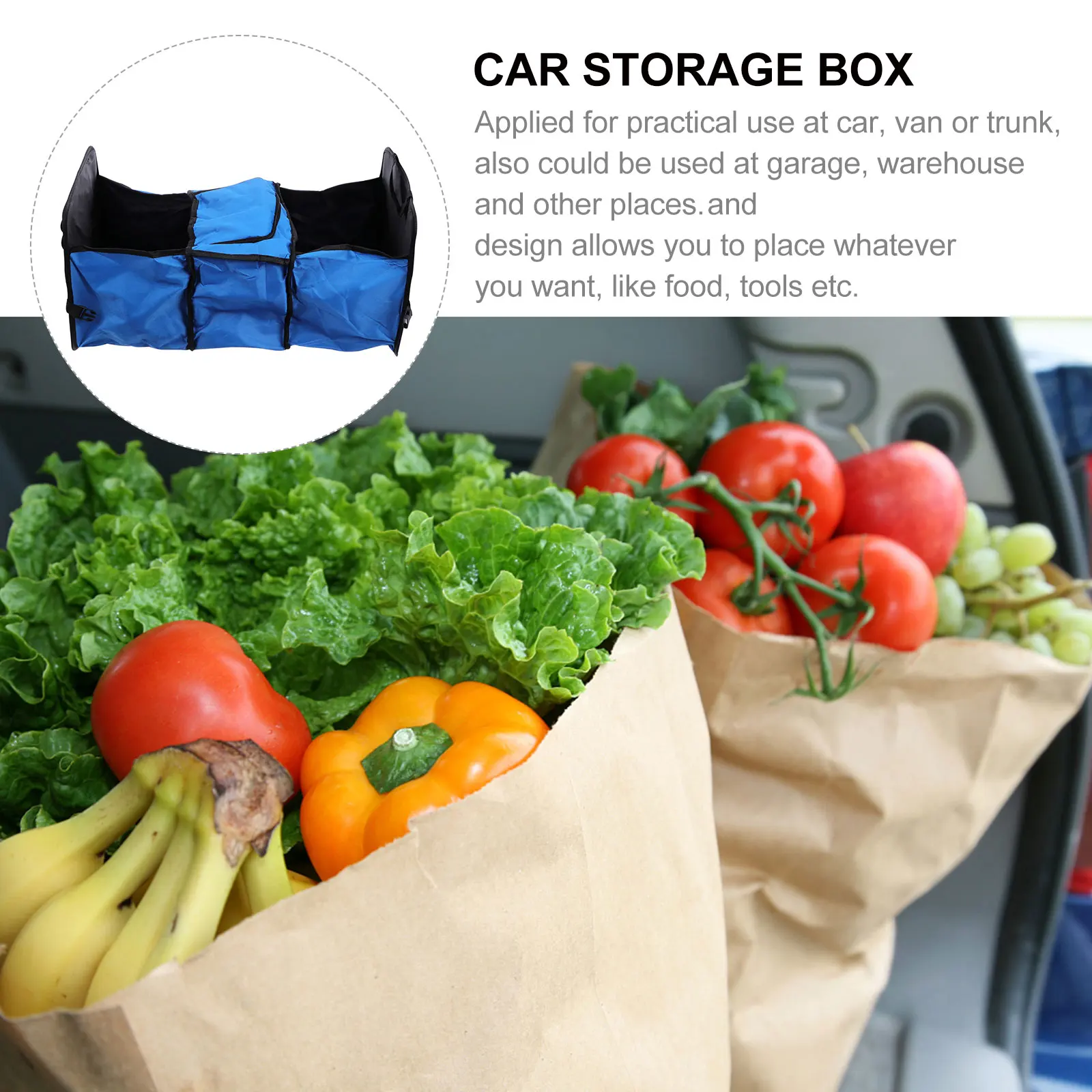 

Insulation Storage Box Oxford Cloth Car Trunk Organizer Waterproof Dustproof Container Travel Hiking Outdoor Activity Car