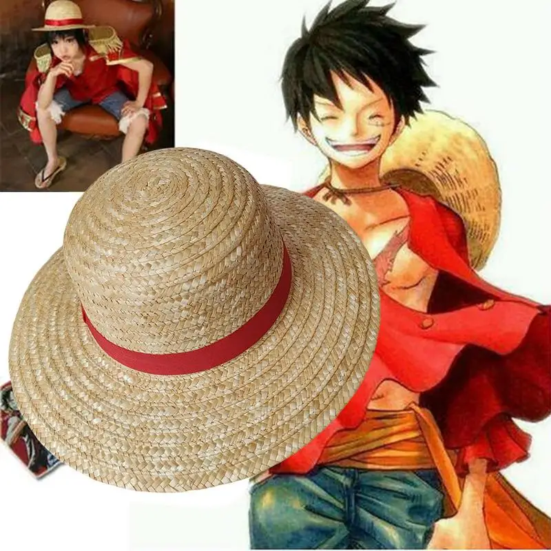 Image of Strohhut Anime Cosplay Requisite Luffy Kappe Rollenspiel Sommer Strohhüte Bühnenauftritt Zubehör Erwachsene Unisex Sonnenschutzhut