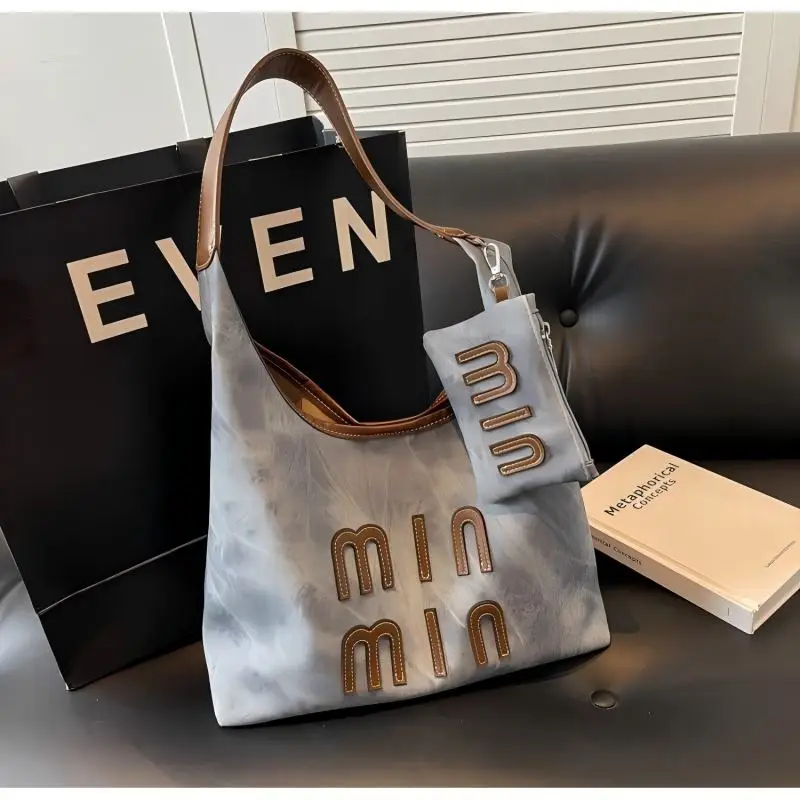 디자이너 스타일 가방 - 2025 신상 - 캐주얼 레트로 대용량 데님 소재 클래식 크로스바디 토트백