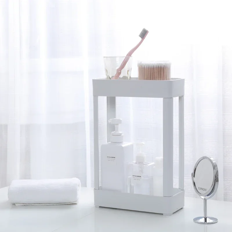 Bathroom Storage Organization Fine Double Layer Storage rack Thickened material Small Corner Shelf White minimalist style Shelf