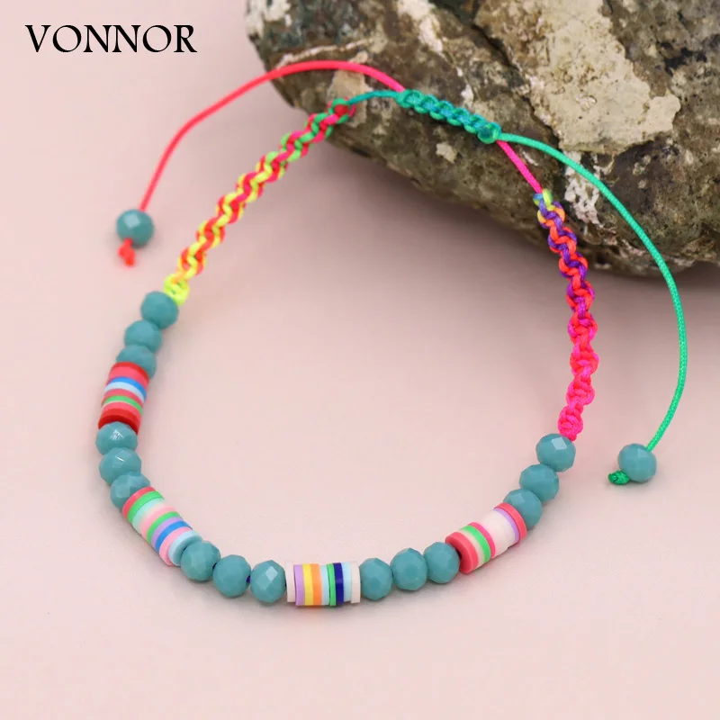 Fashion Women Anklet Handmade Woven Crystal Beaded Adjustable Bohemian Ankle Bracelet Chain Beach Accessories Wholesale