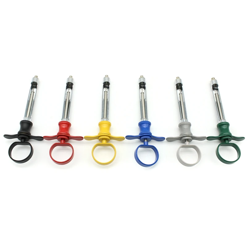 Dental Stainless Steel Syringe Aspirating Syringe Dentist Injector Tool Dentistry Surgical Instrument Six Colors