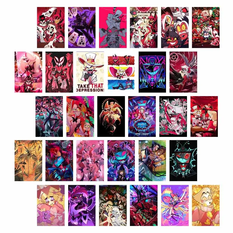 10/30 PCS Personalized Cartoon Character Postcards Funny Horror Anime Alastor Angel Dust Poster Bedrooms Dorm Decor Wall Collage