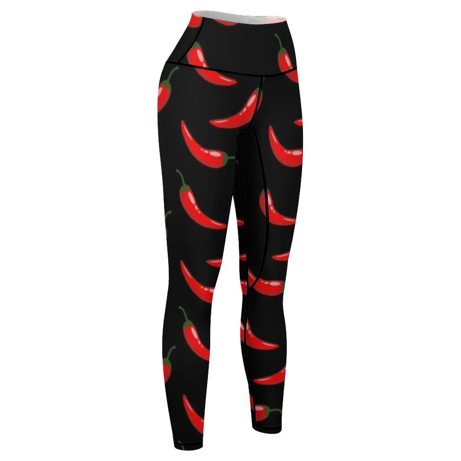 Red Chili Pepper Pattern, Hot red chili Leggings legings for fitness Sports pants woman Womens Leggings