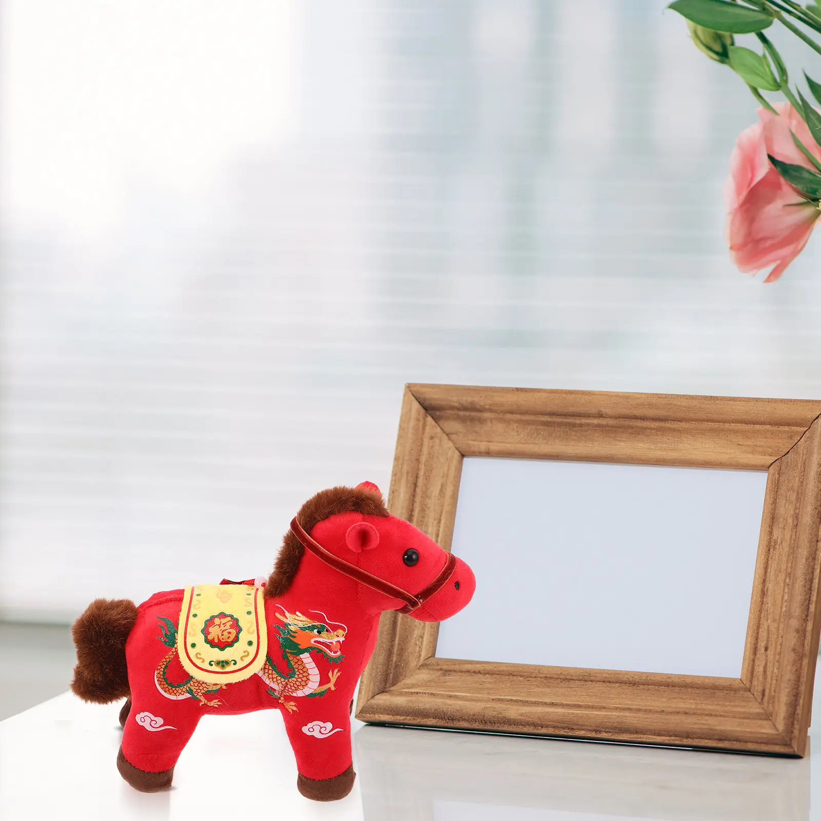 

Chinese Horse Zodiac Mascot Pendant Soft Stuffed Animal Keychain 2026 Success Horse Hanging Ornament New Year Gift Charm