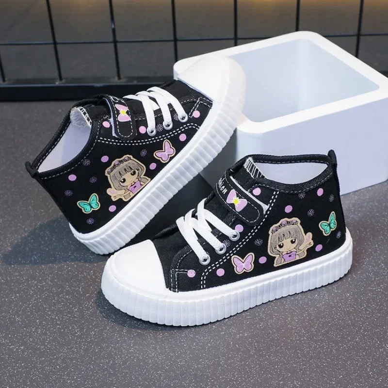 Multi Colored Kids Casual Shoes Cartoon Mid Top Anti Slip Spring Autumn Outdoor Kids Canvas Shoe Sizes 26-37 Sandalias De Mujer