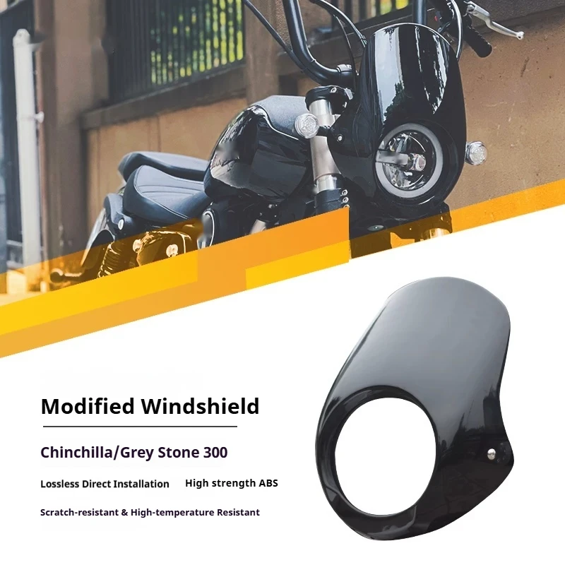 For Benda Rock 300 Chinchilla 300 Retro Bikini Fairing Windshield Deflector No-Drill Accesorios Moto