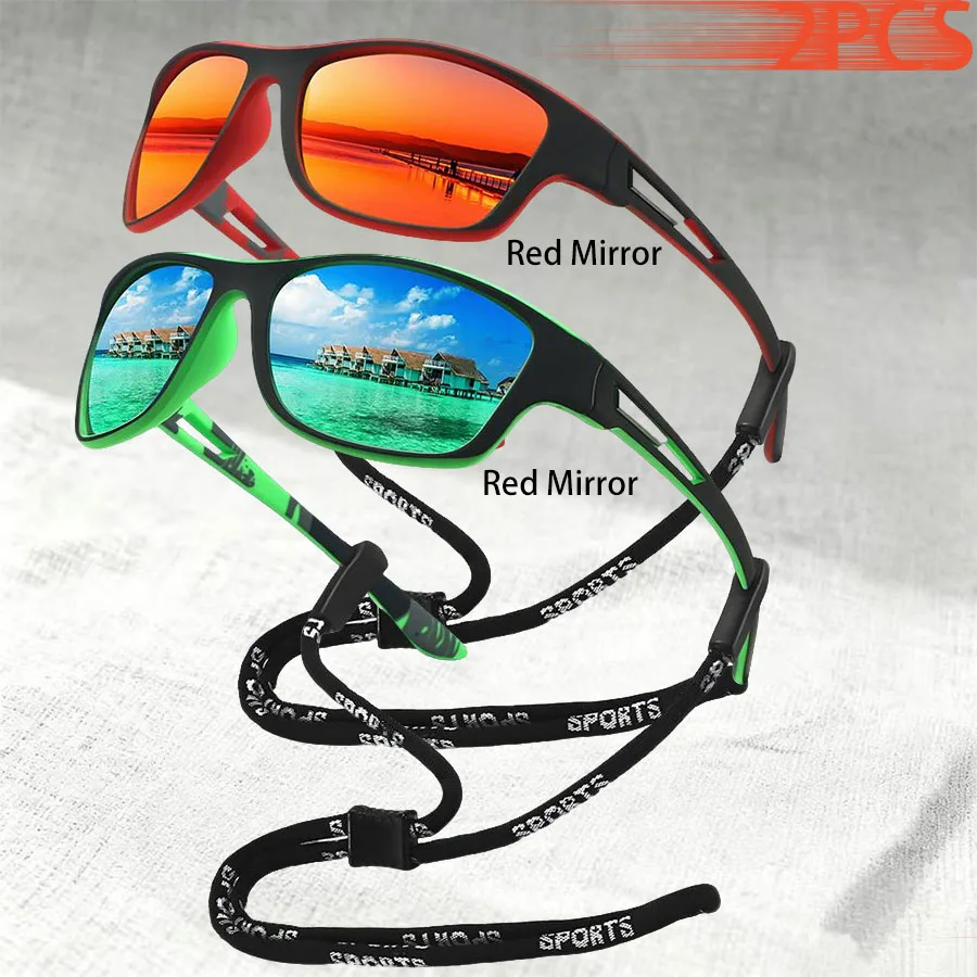 1-2 Stück Modische Muster-Sonnenbrille mit Kette Sport-Sonnenbrille für Männer und Frauen zum Fahren, Angeln, Radfahren, Bergsteigen Sport-Sonnenbrille für Herren – Detail 23