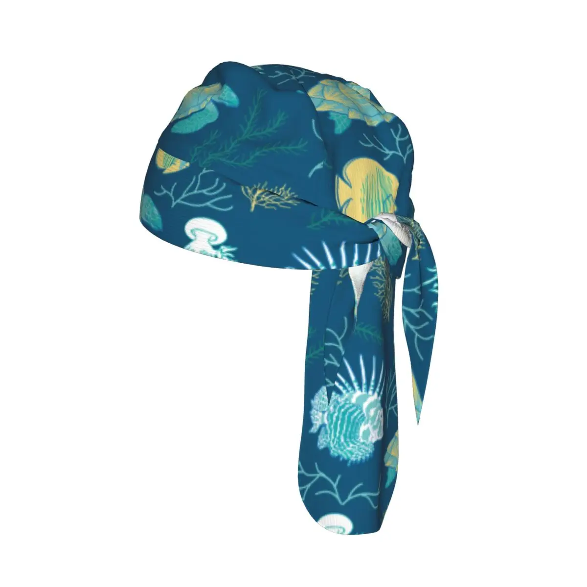 

Быстросохнущая бандана для защиты от солнца с изображением морских животных: рыбы, черепах, медуз и кораллов, спортивная кепка для бега и велоспорта