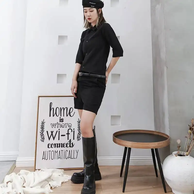 Ladies One-Piece Cargo Leg Pants Spring/Summer New Classic Dark Yamamoto Style Fashion Versatile Leisure Large Size Shorts