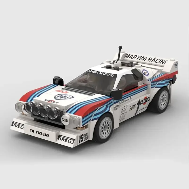 Juguetes de bloques de construcción de Speed Champions MOC, Lancia Rally 037, Martini Racing Winner, Monte Carlo 1983, regalo de cumpleaños DIY, 244 piezas