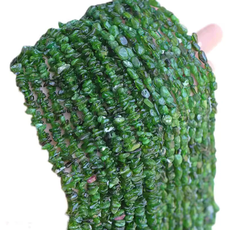 

3A green Diopside baroque for DIY jewelry making 38cm FPPJ wholesale nature loose beads