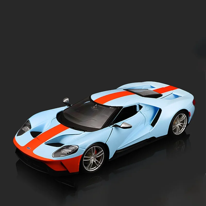 New Stock Maisto 1:18 Ford GT Gulf Color Original Factory 2017 Sports Car Alloy Miniature Diecast Model Ford Car Custom Toys Kid