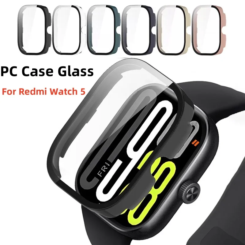 Защитный чехол из стекла для ПК для Redmi Watch 5, полное покрытие, защитная пленка для экрана для Xiaomi Redmi Watch 4, пленочный бампер с защитой от царапин