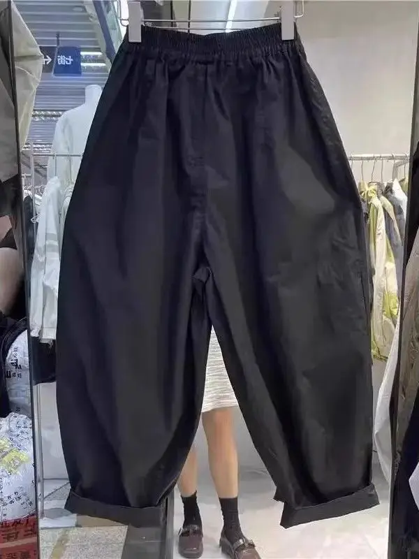 

Loose Wide Leg Harlan Pants Men's Summer Thin Straight ket Casual Trousers Elastic Waist Loose Fit Harlan Trousers