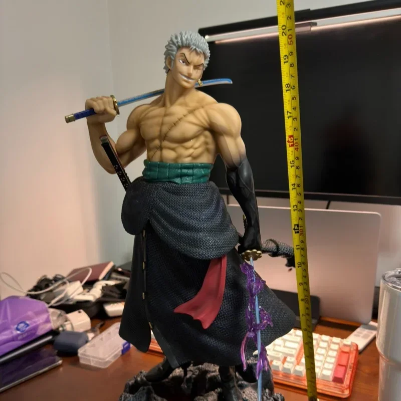 Katana de una pieza de dibujos animados para niños, de doble cabeza figura de acción, modelo de estatua, adornos de Pvc, juguete coleccionable, 50cm