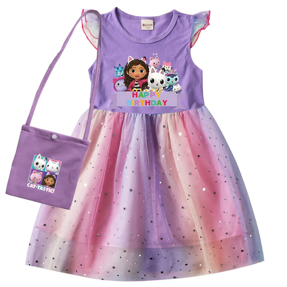 Kids Girls Clothing Baby Girl La Casa De Muñecas De Gaby Dresses Cartoon Children Sport Causal Dress Gaby Happy Birthday Gift