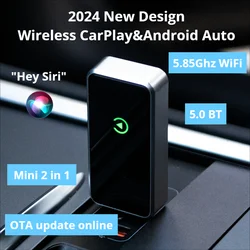 2024 Wireless Carplay Adapter Android Auto Wireless Adapter Apple Car play Wireless CarPlay&Android Auto Adapter 2in1 USB Dongle