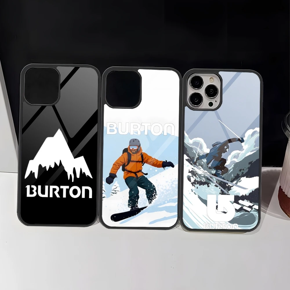 Skiing Brand Burton Phone Case For Iphone 16 Pro 15 Pro Max 14 12 11 13 Mini 8 7 Plus X Xs XR PC+TPU Design Cover