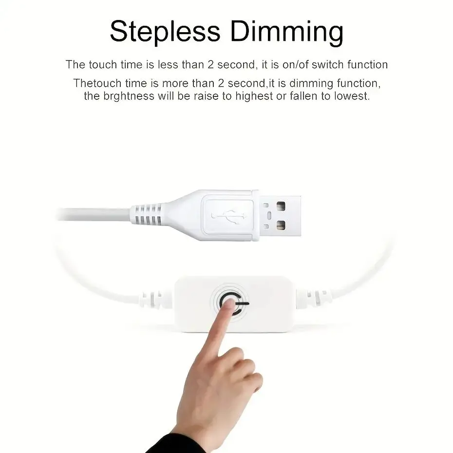5V 2835 LED Strip Light Touch Sensor Switch Dimmable USB Flexible LED Tape Ribbon Light For Mirror Cabinet Stair Decor Lighting