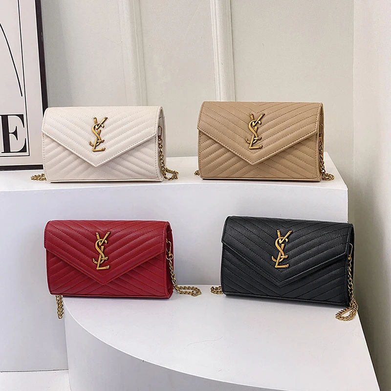 Bolso cruzado de alta calidad para mujer, bolso cuadrado pequeño simple y portátil, bolso de hombro con cadena para mujer, bolso de moda