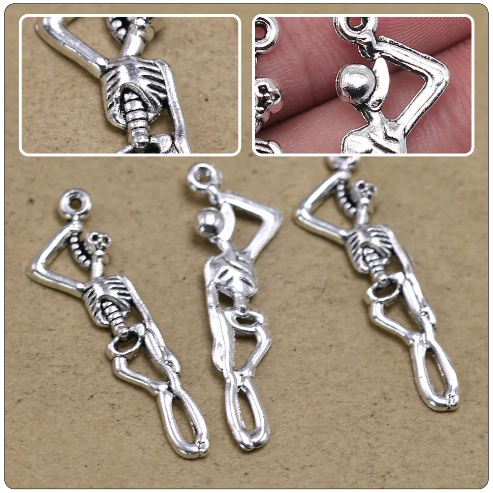 

50Pcs Vintage Pendant Creative Chain and Bag Hanging DIY Jewelry Supplies Keychain Charms Alloy Decorations