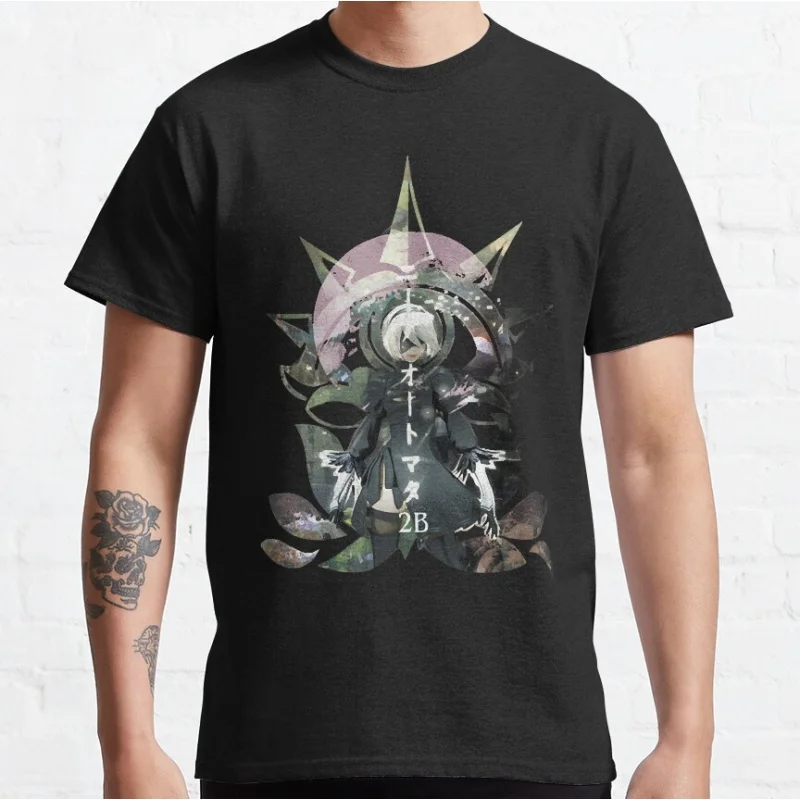 

1205 Nier Automata 2B YoRHa Anime Gift t shirt Kawaii Waifu graphic tee Cyber Punk Y2K Clothes 100% cotton Large size Tops S-6XL
