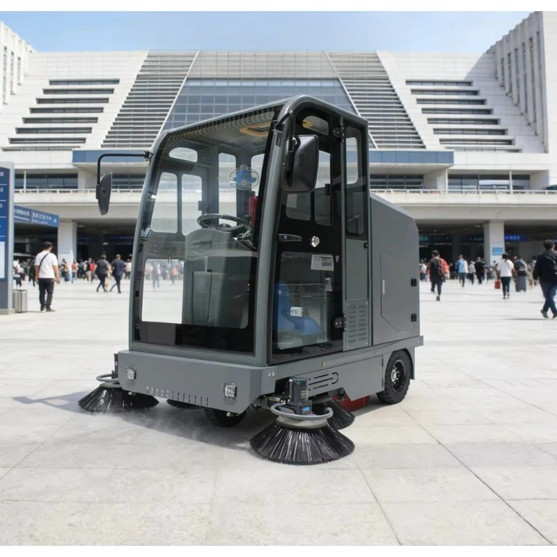 Custom wide working width electric road sweeper high power vacuum floor cleaning machine for large area ground sanitation work