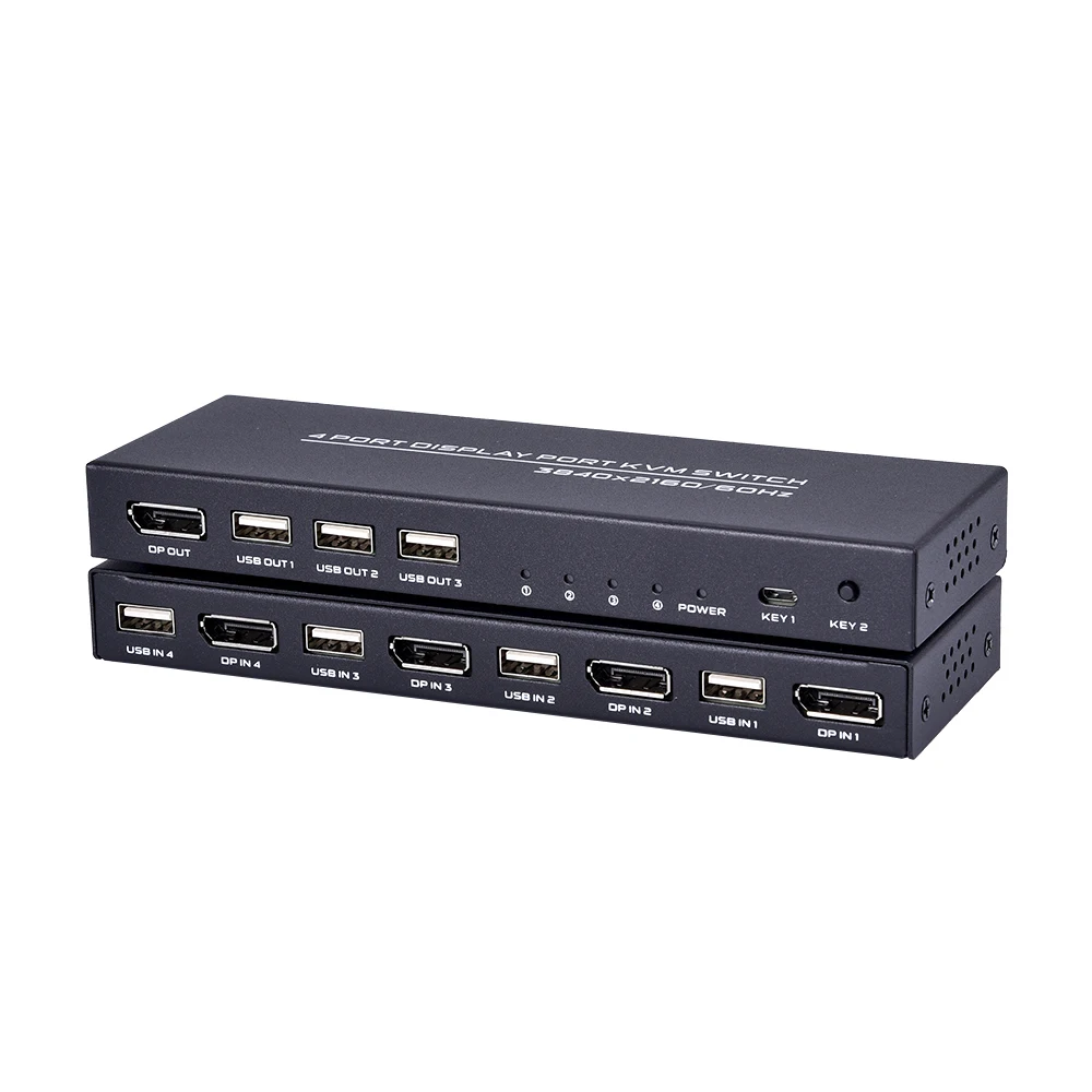 

4-ПОРТОВЫЙ KVM-переключатель 4K DP, 4 в 1, USB2.0, 3840*2160, 60 Гц, с настольным контроллером Plug and Play