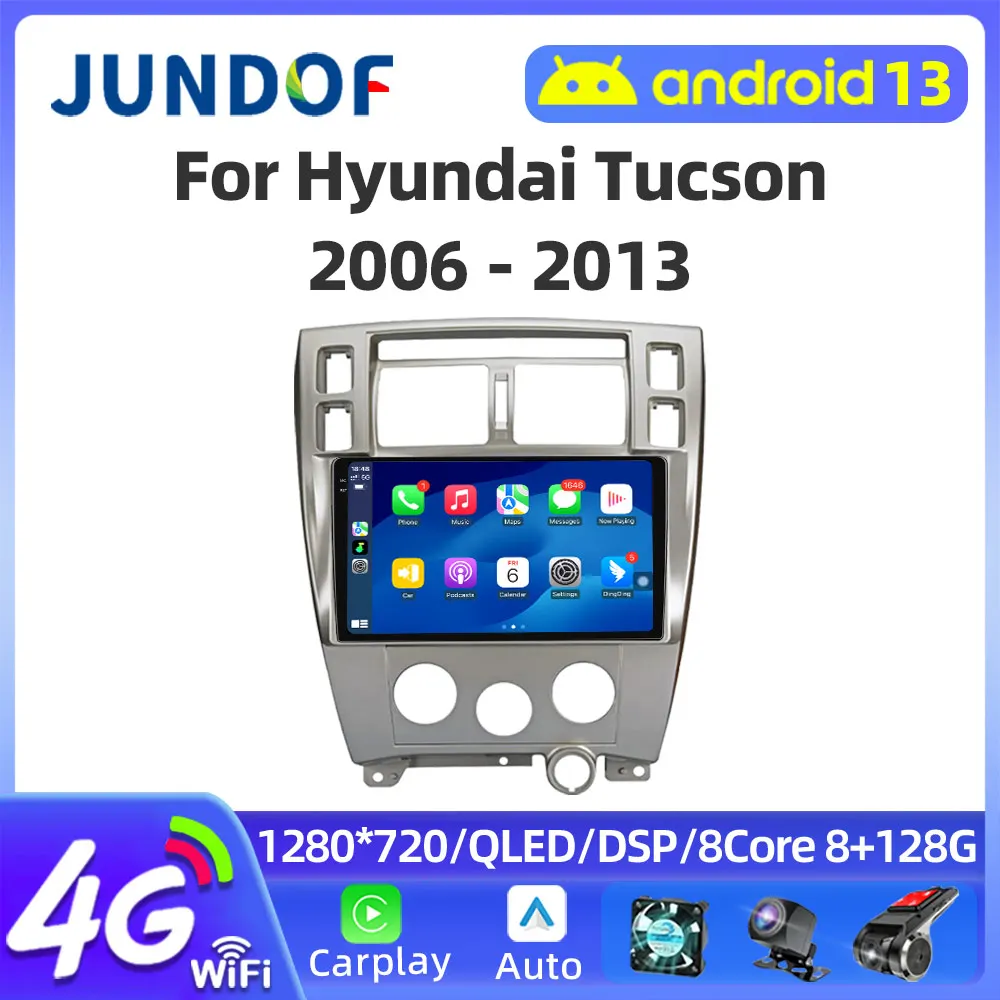 

JUNDOF 10'' 2Din Android10 Car Radio For Hyundai Tucson MT 2006-2013 GPS Navi Multimedia Video Player BT FM Headunit NO DVD