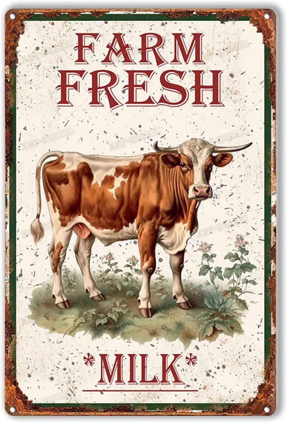 Tin Sign Bar Farm Signs MILK Vintage Decor,Farmers Market COW Wall Decor for Home Gate Garden