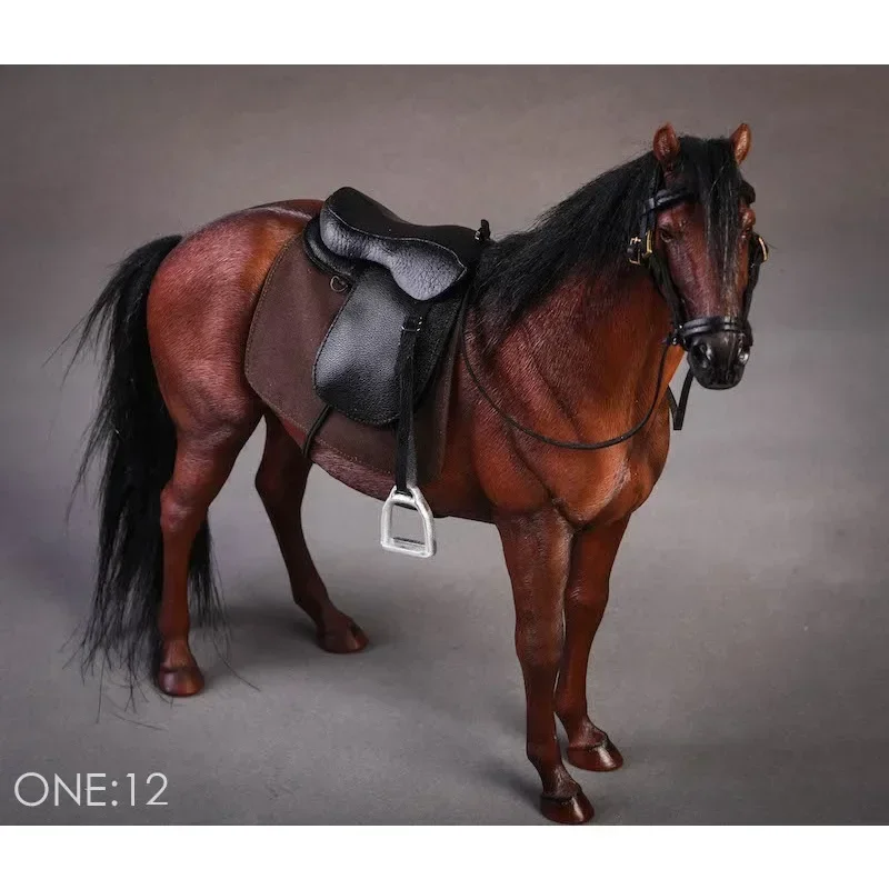 JXK 1/12 Scale Dutch Warmblood Simulation Resin Animal Model for 6inch Action Figures Desktop Props Accessories