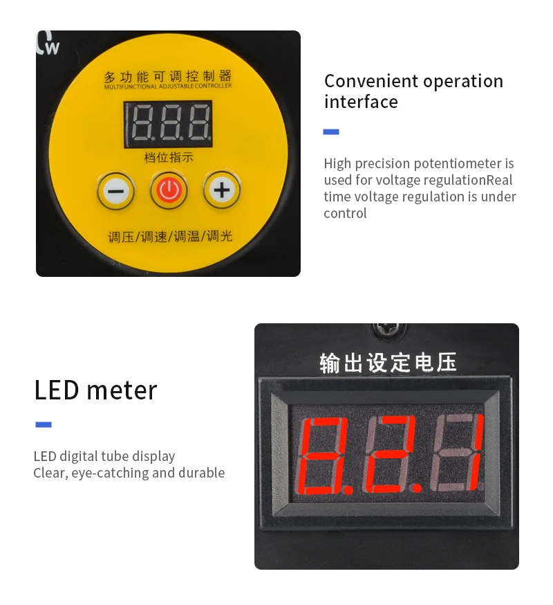 10000W Multifunctional Voltage Regulator Controller Power Supply Unit Speed Temperature Light Voltage Adjuatable Dimmer