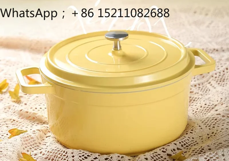 SCY Family Practical Macaron Enamel Pot Fashion Soup Pot Cooking Non-Stick Pot